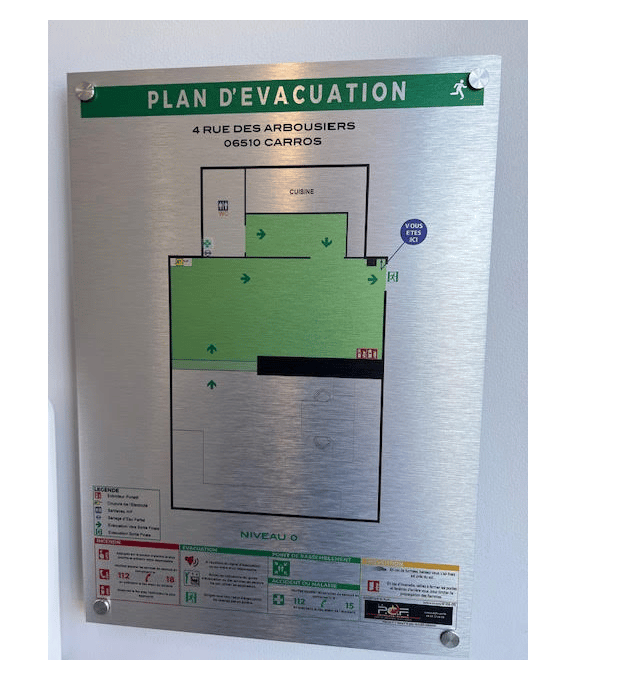 affichage evacuation incendie